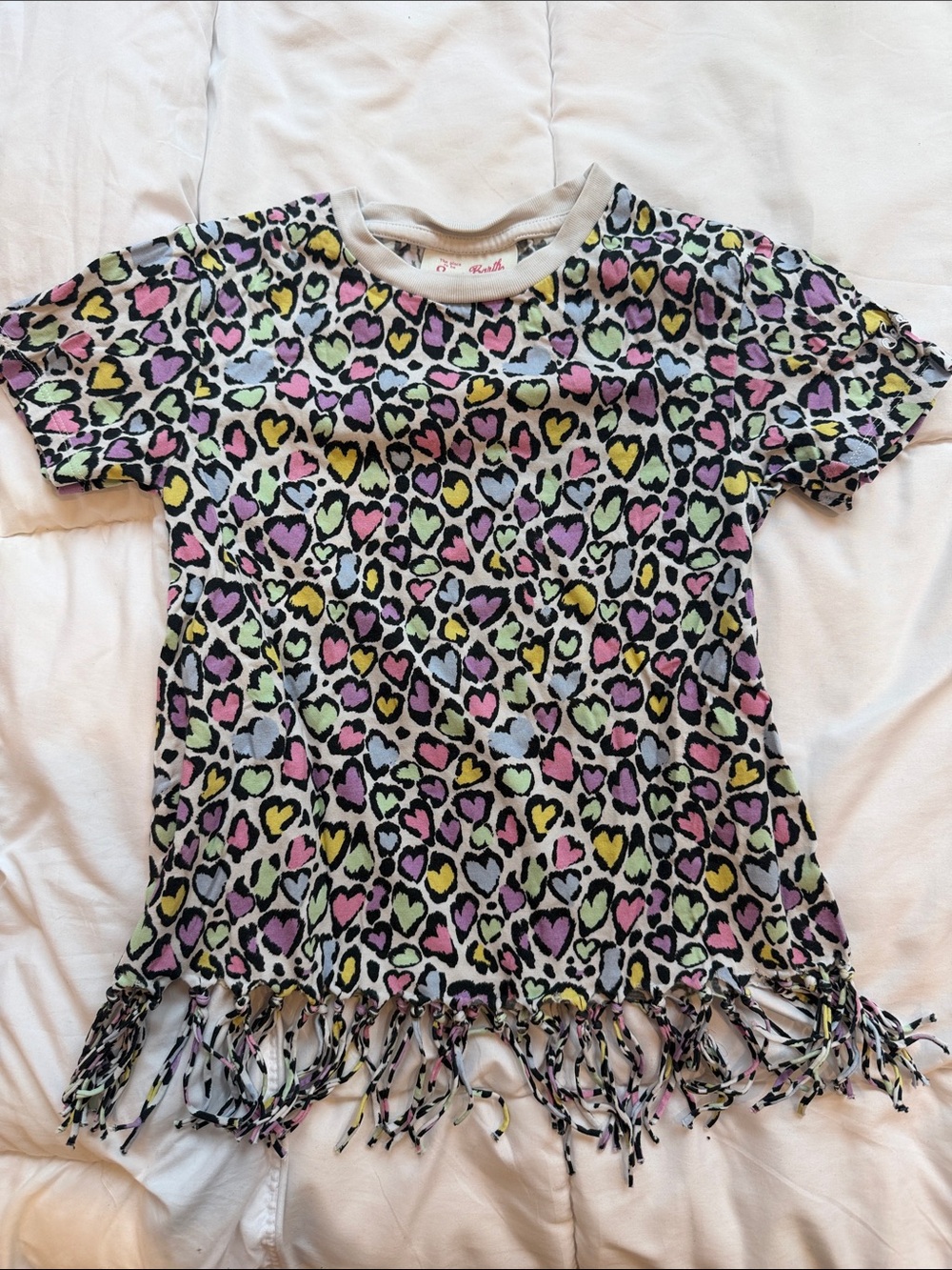 Saint Barth Girls Multi-Color Heart Print Fringe dress size 4